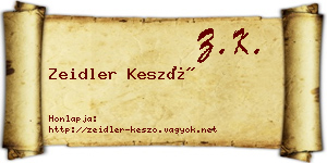 Zeidler Kesző névjegykártya